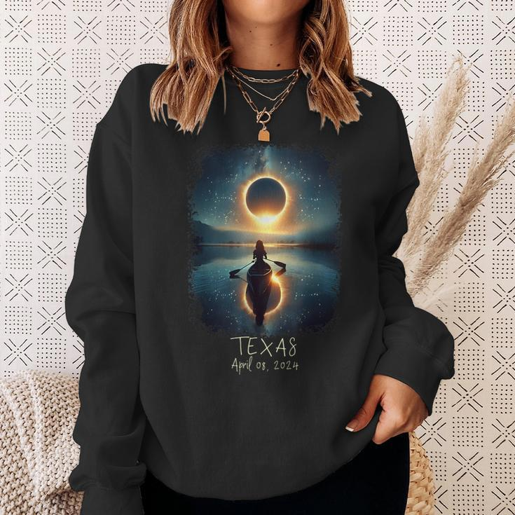Solar Eclipse 2024 Lake Reflections Texas Solar Eclipse Sweatshirt Gifts for Her