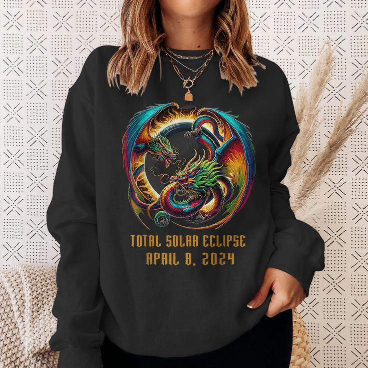 Solar Eclipse 2024 Mystical Dragon Fantasy Lover Sweatshirt Gifts for Her