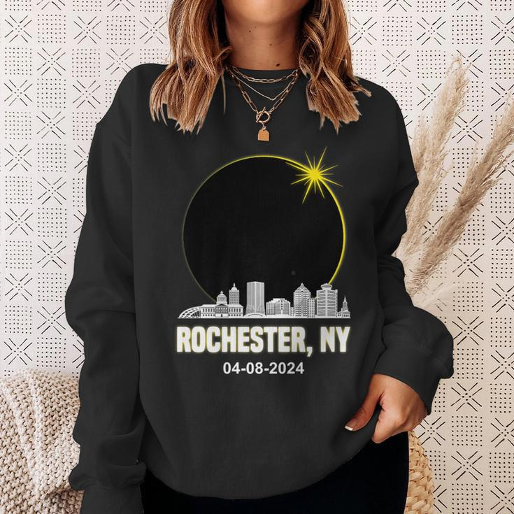 Solar Eclipse 2024 Rochester Skyline New York Solar Eclipse Sweatshirt Gifts for Her