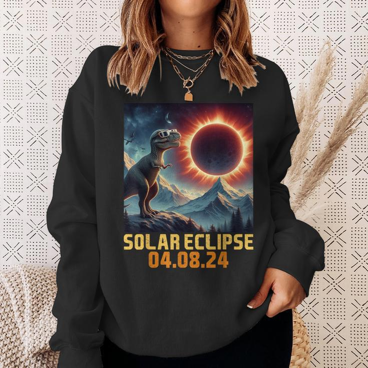 Solar Eclipse 2024Rex Dino Glasses Toddler Boys Sweatshirt Gifts for Her