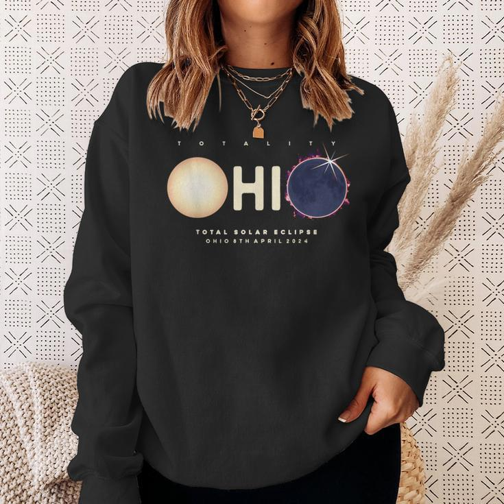 Solar Eclipse 2024 Total Eclipse Ohio North America Graphic Sweatshirt Gifts for Her