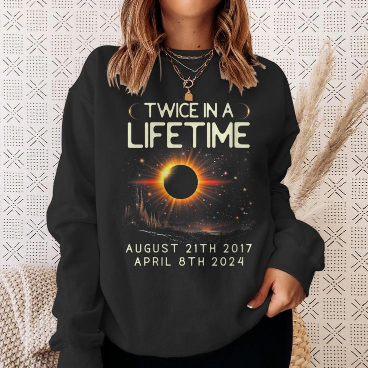 Solar Eclipse Astronomy Twice In Lifetime 2024 Solar Eclipse Sweatshirt Gifts for Her