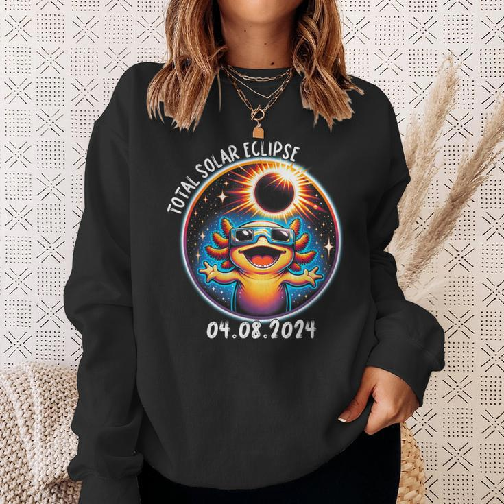 Solar Eclipse Axolot Wearing Glasses Pet April 8 2024 Sweatshirt Gifts for Her