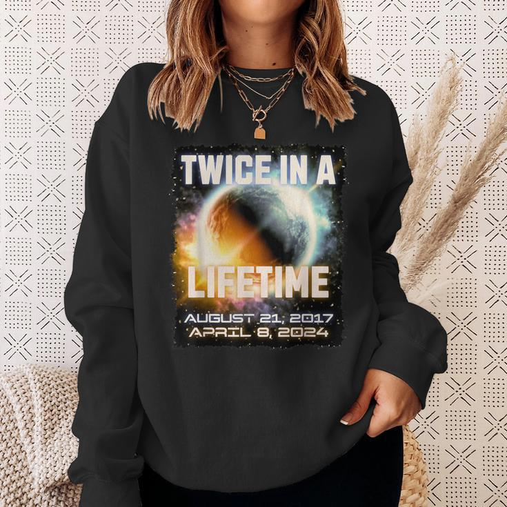 Solar Eclipse Twice In Lifetime 2024 Solar Eclipse Astronomy Sweatshirt Gifts for Her
