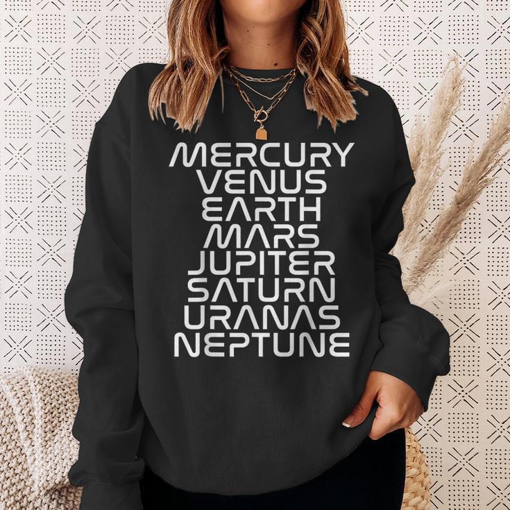 Solar System Planets List Outer Space Science Sweatshirt Gifts for Her