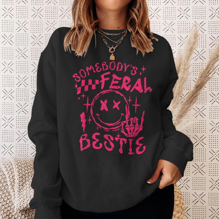 Somebody's Feral Bestie Sweatshirt Gifts for Her