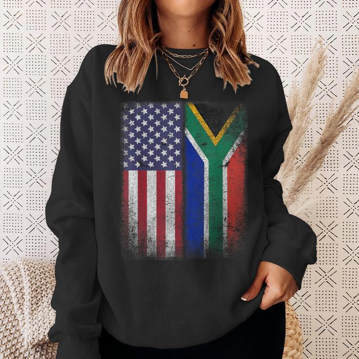 South African American Flag South Africa Usa America Sweatshirt Gifts for Her