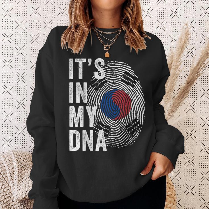 South Korea It's In My Dna South Korean Fingerprint Flag Sweatshirt Gifts for Her