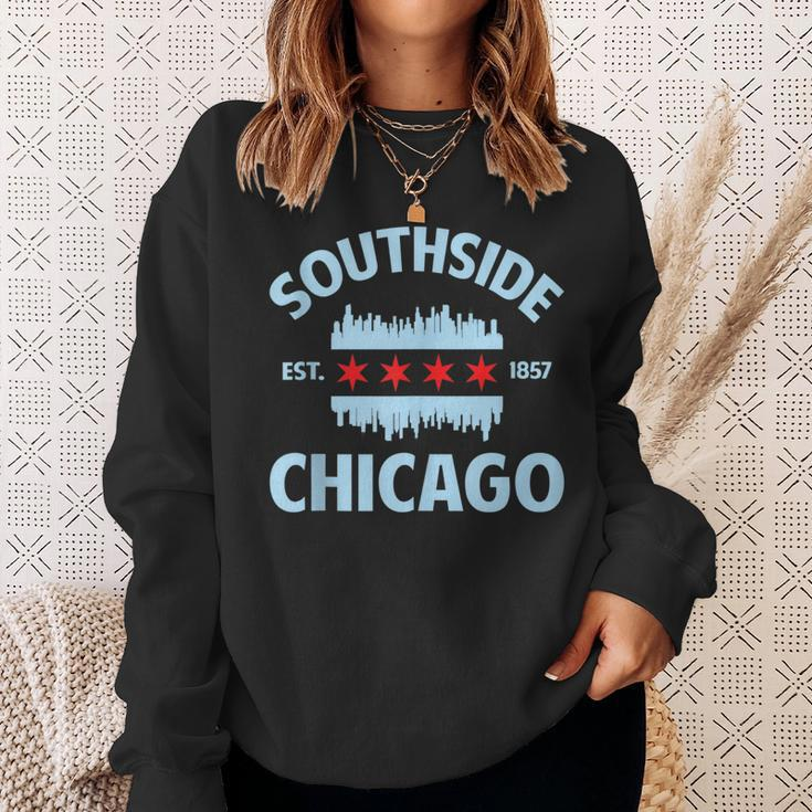 Southside Chicago Flag Skyline Sweatshirt Gifts for Her