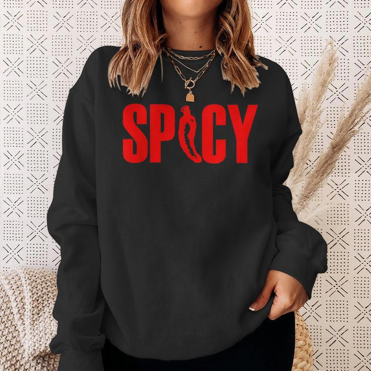 Spicy Chilli Pepper Novelty Flaming Hot Spicy Pepper Sweatshirt Gifts for Her