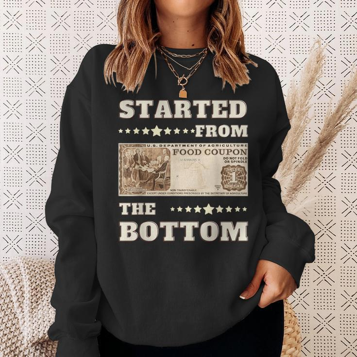 Started From Bottom Food Stamp Coupon Stars Sweatshirt Gifts for Her