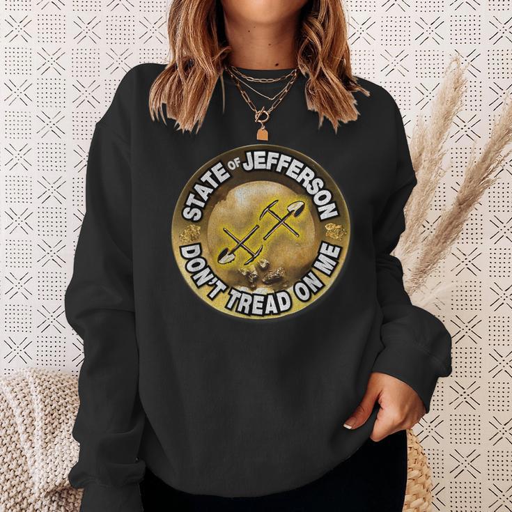 State Of Jefferson Gold Pan Don't Tread On Me Sweatshirt Gifts for Her