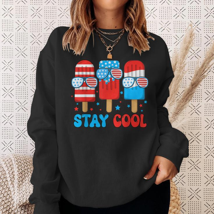 Stay Cool 4Th July Popsicle American Flag Boy Toddler Sweatshirt Gifts for Her