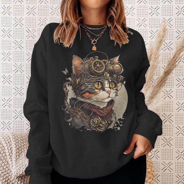 Steampunk Cat Kitten Steam Punk Sweatshirt Geschenke für Sie