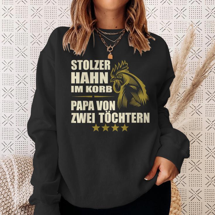 Stolzer Hahn Im Korb Papa Zwei Töchter Stolzer Hahn Im Basket Sweatshirt Geschenke für Sie