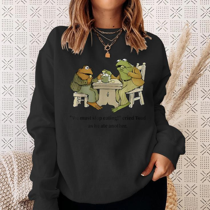 We Must Stop Eating Cried Toad As He Ate Another Frog Quote Sweatshirt Gifts for Her