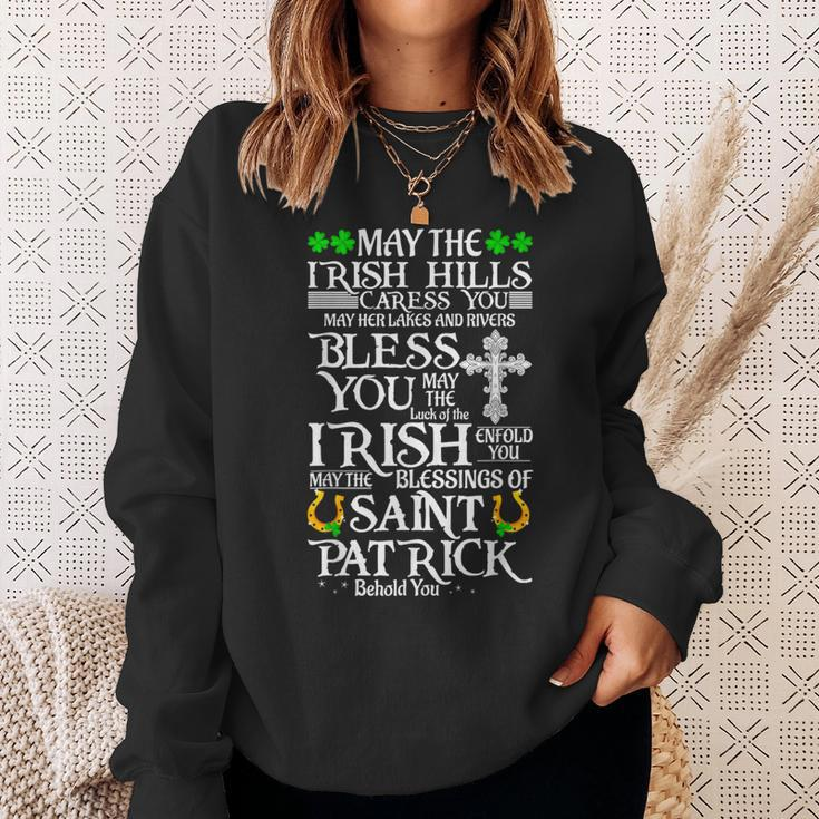 StPatrick's Day Irish Saying Quotes Irish Blessing Shamrock Sweatshirt Gifts for Her