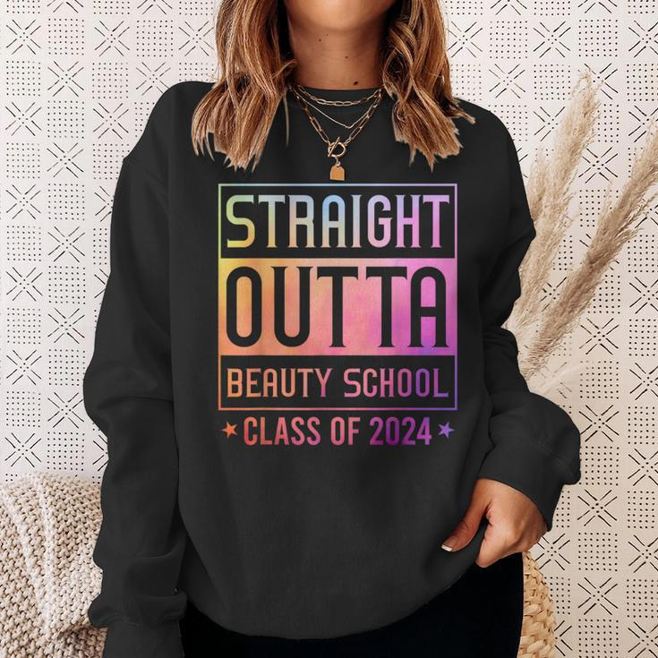 Straight Outta Beauty School Graduation Class Of 2024 Sweatshirt Gifts for Her