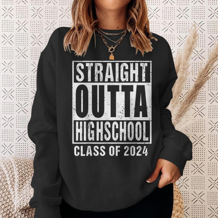 Straight Outta High School Class Of 2024 Sweatshirt Gifts for Her