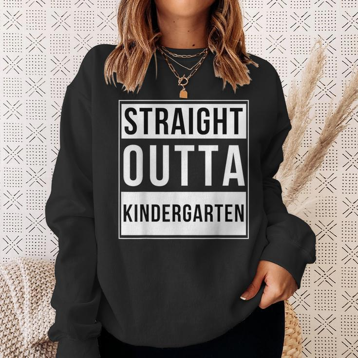 Straight Outta Kindergarten School Graduation Sweatshirt Gifts for Her