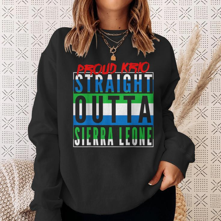 Straight Outta Sierra Leone Leonean Flag Krio Sierra Leone Sweatshirt Gifts for Her