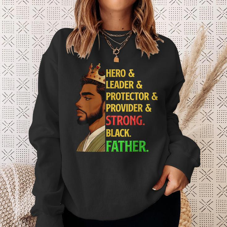 Strong Black Father Hero Leader Afro African Father's Day Sweatshirt Gifts for Her