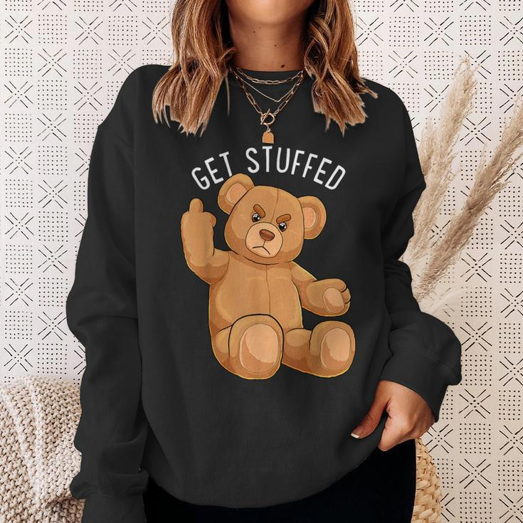 Get Stuffed Angry Teddy Bear Stuffed Bear Hipster Hip-Hop Sweatshirt Gifts for Her