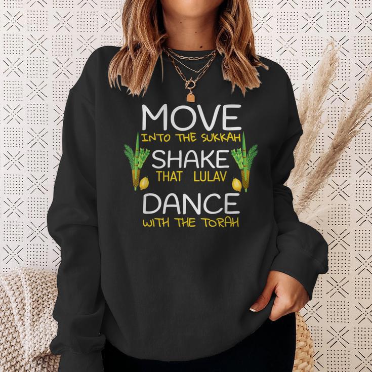 Sukkot Sukkah Four Species Dance With The Torah Jewish Sweatshirt Gifts for Her