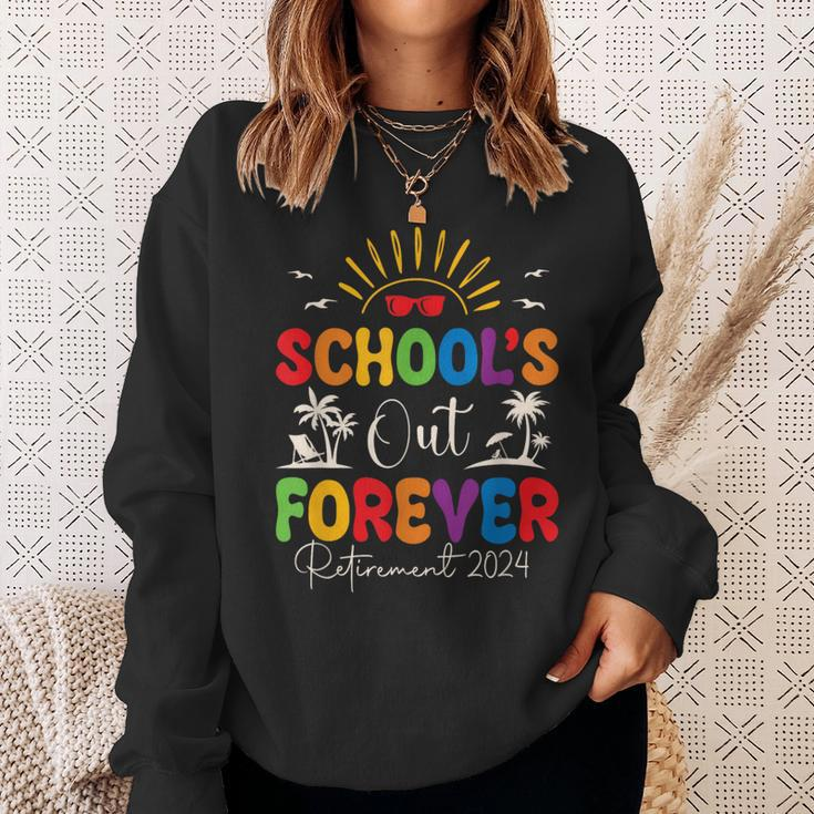 Summer Vacation Retro School's Out Forever Retirement 2024 Sweatshirt Gifts for Her