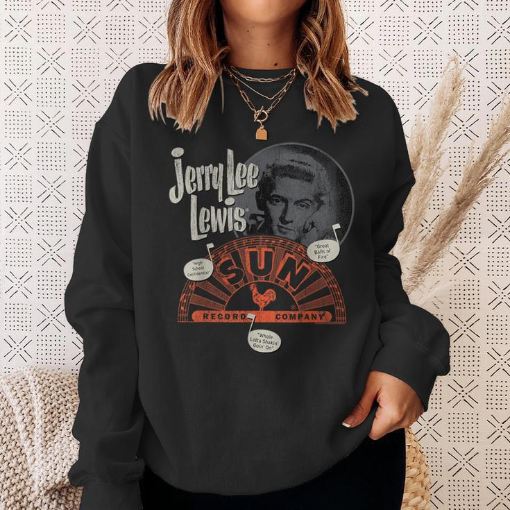 Sun Records X Jerry Lee Lewis Circle Portrait Distressed Sweatshirt Geschenke für Sie