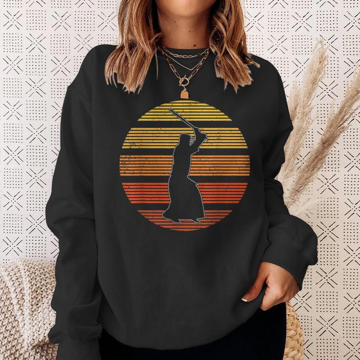 Sunset Kendo Martial Arts Lover Vintage Retro Kendo Sweatshirt Gifts for Her