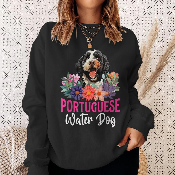 Sunset Retro Portuguese Water Dog Pet Paw Sweatshirt Gifts for Her