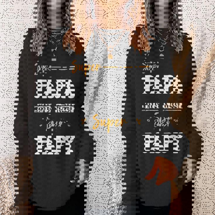 Super Papa Mais Aussi Super Papy Fête Des Pères Sweater e Cadeaux pour elle
