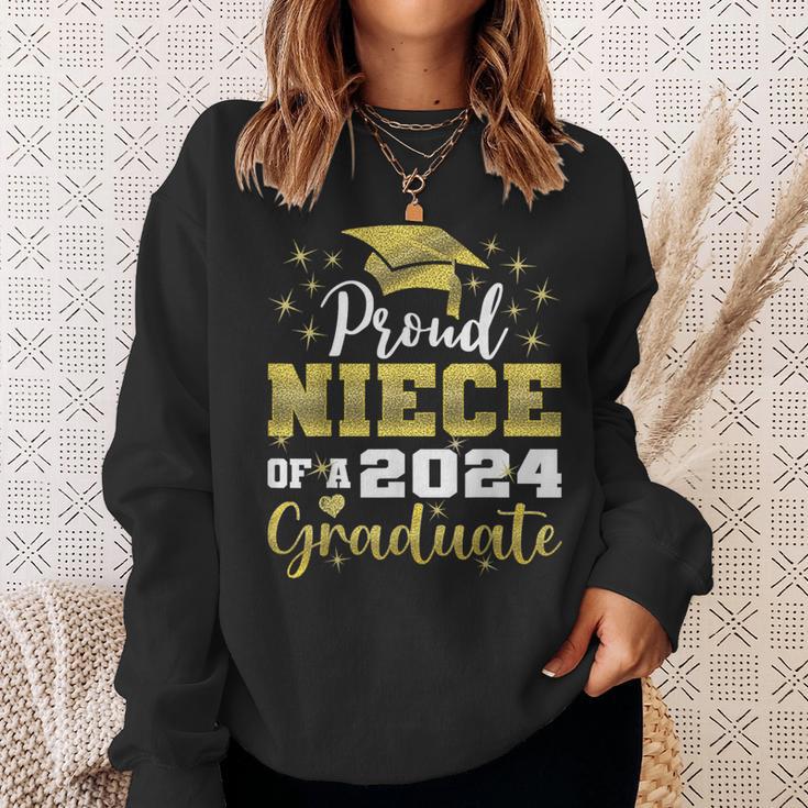 Super Proud Niece Of 2024 Graduate Awesome Family College Sweatshirt Gifts for Her