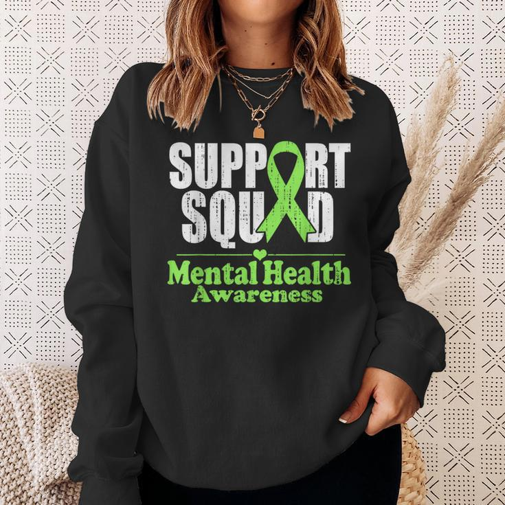 Support Squad Mental Health Awareness Green Ribbon Sweatshirt Gifts for Her