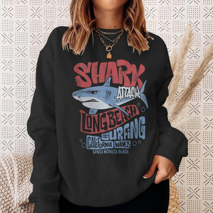 Surf Club Shark Waves Riders And Ocean Surfers Beach Sweatshirt Gifts for Her