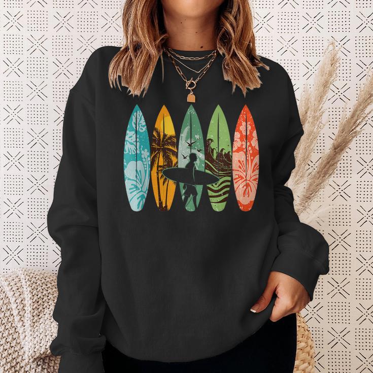 Surfboarder Hawaii Wave Surfing Surfboard Lover Beach Surfer Sweatshirt Gifts for Her