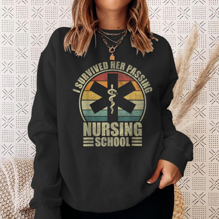 I Survived Her Passing Nursing School Nursing Graduation Sweatshirt Gifts for Her