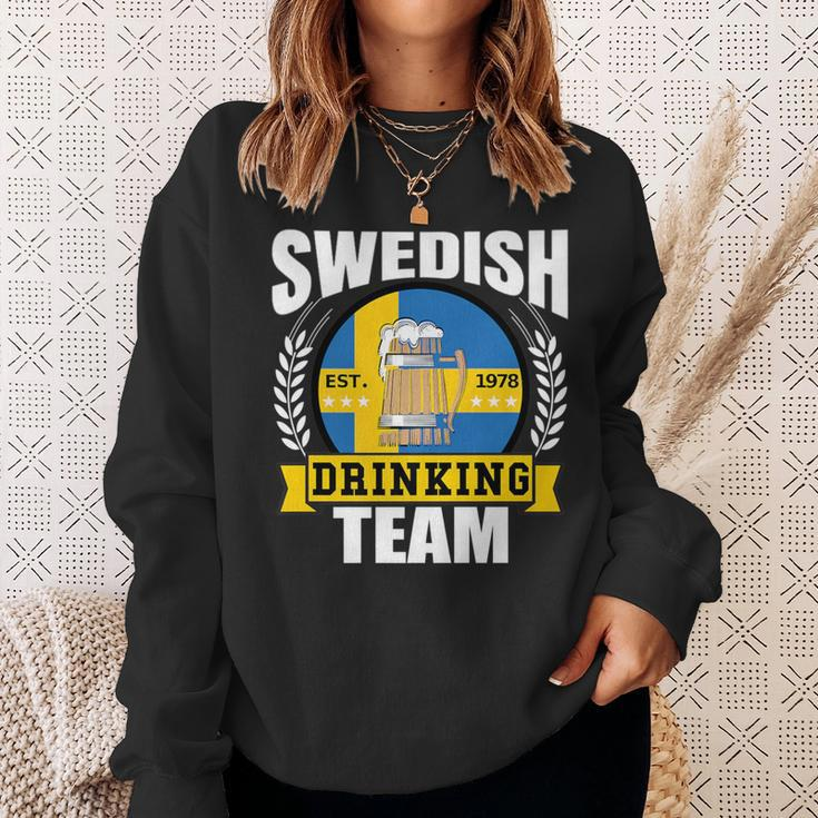 Swedish Drinking Team Sweden Flag Beer Party Idea Sweatshirt Gifts for Her