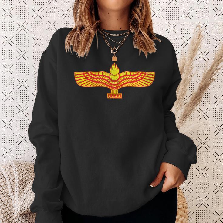 Syrisches Aramäisches Geflügeltes Sonnensymbol Sweatshirt Geschenke für Sie