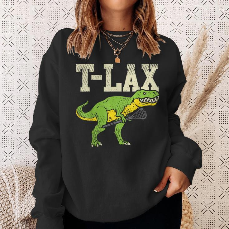 T-Lax T-Rex Lacrosse Dinosaur Lover Lax Player Sweatshirt Gifts for Her