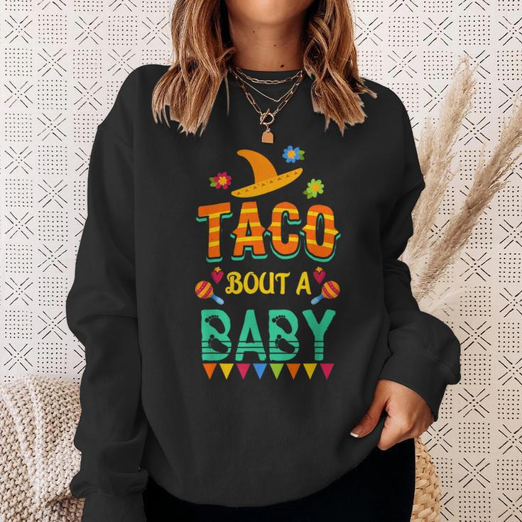 Taco Bout A Baby Pregnancy Announcement Sweatshirt Gifts for Her