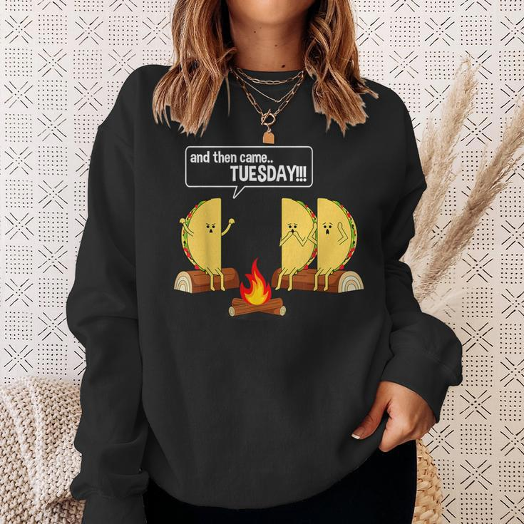 Taco Tells Scary Campfire Story About Tuesdays Graphic Sweatshirt Gifts for Her