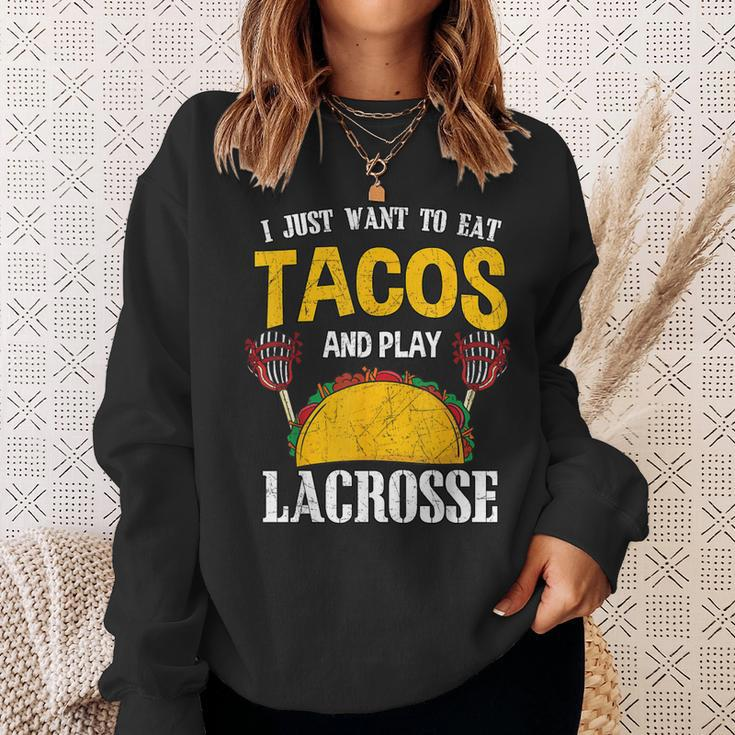 Tacos And Lacrosse Lax Player Idea Cinco De Mayo Sweatshirt Gifts for Her