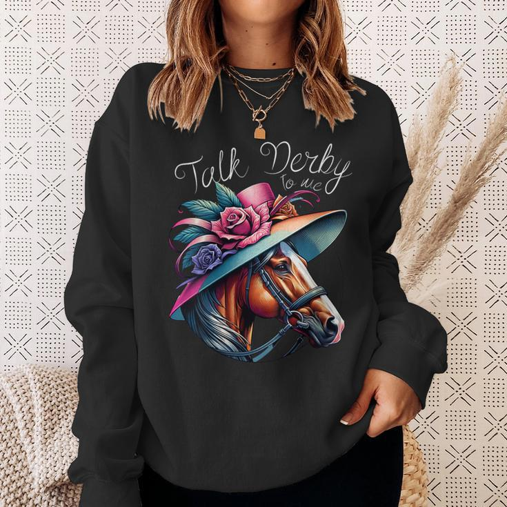 Talk Derby To Me Racing Horse Sweatshirt Gifts for Her