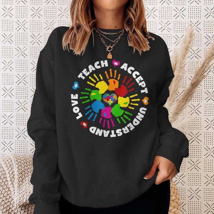 Teach Accept Love Understand Autism Awareness Sweatshirt Gifts for Her