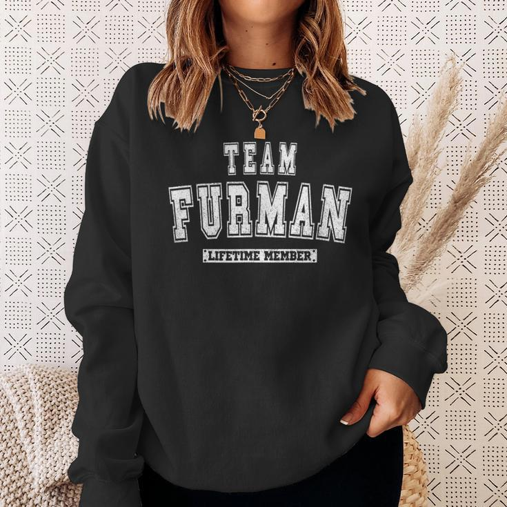 Team Furman Lifetime Member Family Last Name Sweatshirt Gifts for Her