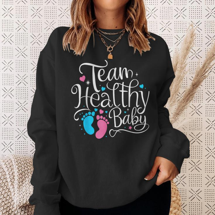Team Healthy Baby Shower Gender Reveal Party Sweatshirt Gifts for Her