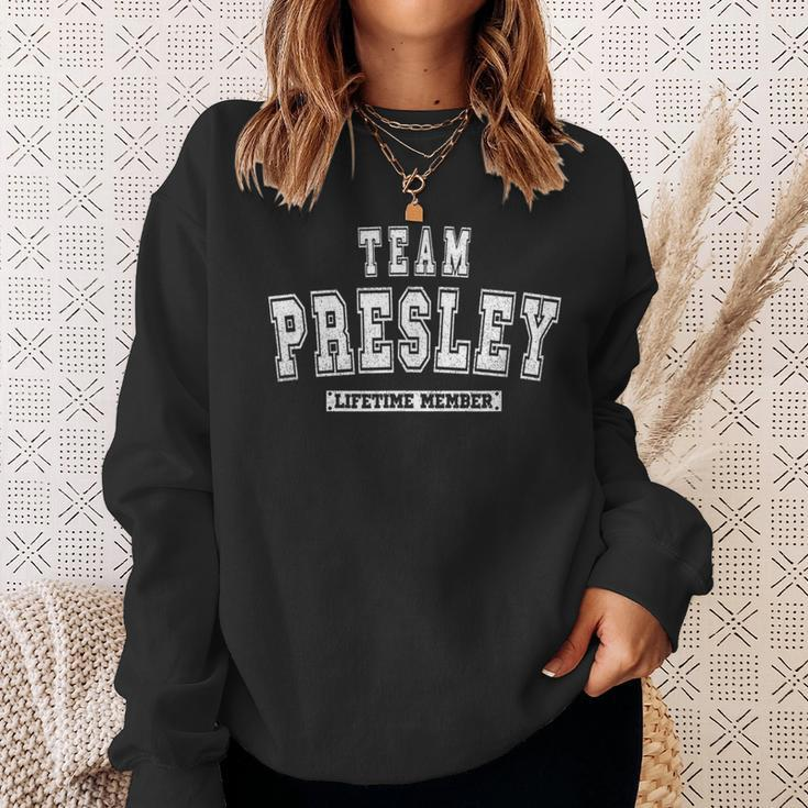 Team Presley Lifetime Member Family Last Name Sweatshirt Gifts for Her