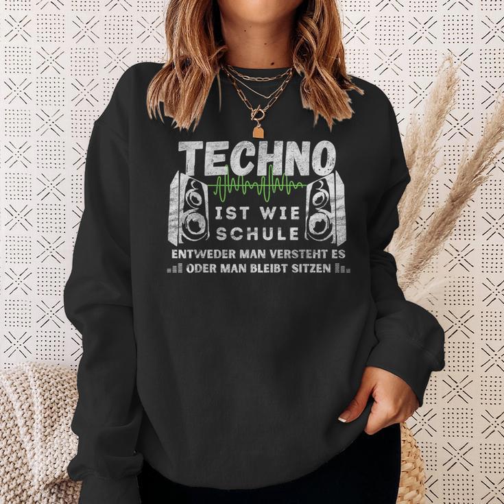 Techno Ist Wie Schule Für Raver Der Goa Techno Loves Sweatshirt Geschenke für Sie